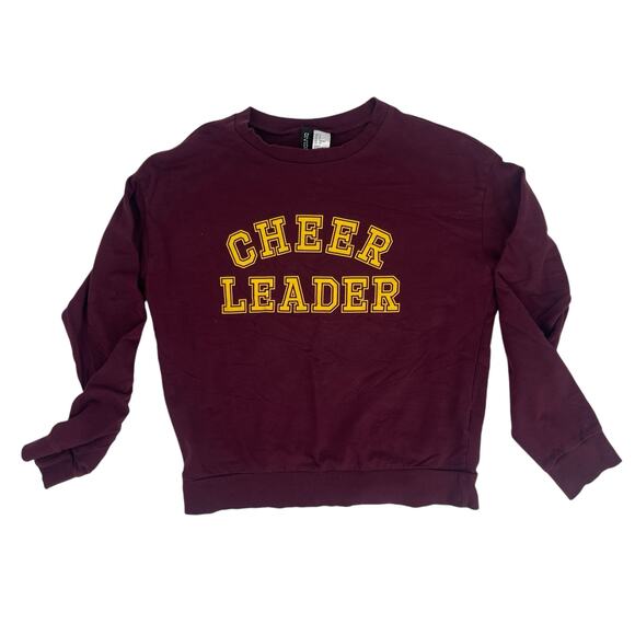 H&M Divided Women's Maroon Gold "Cheer Leader" Sweatshirt Size Small S - Picture 7 of 8